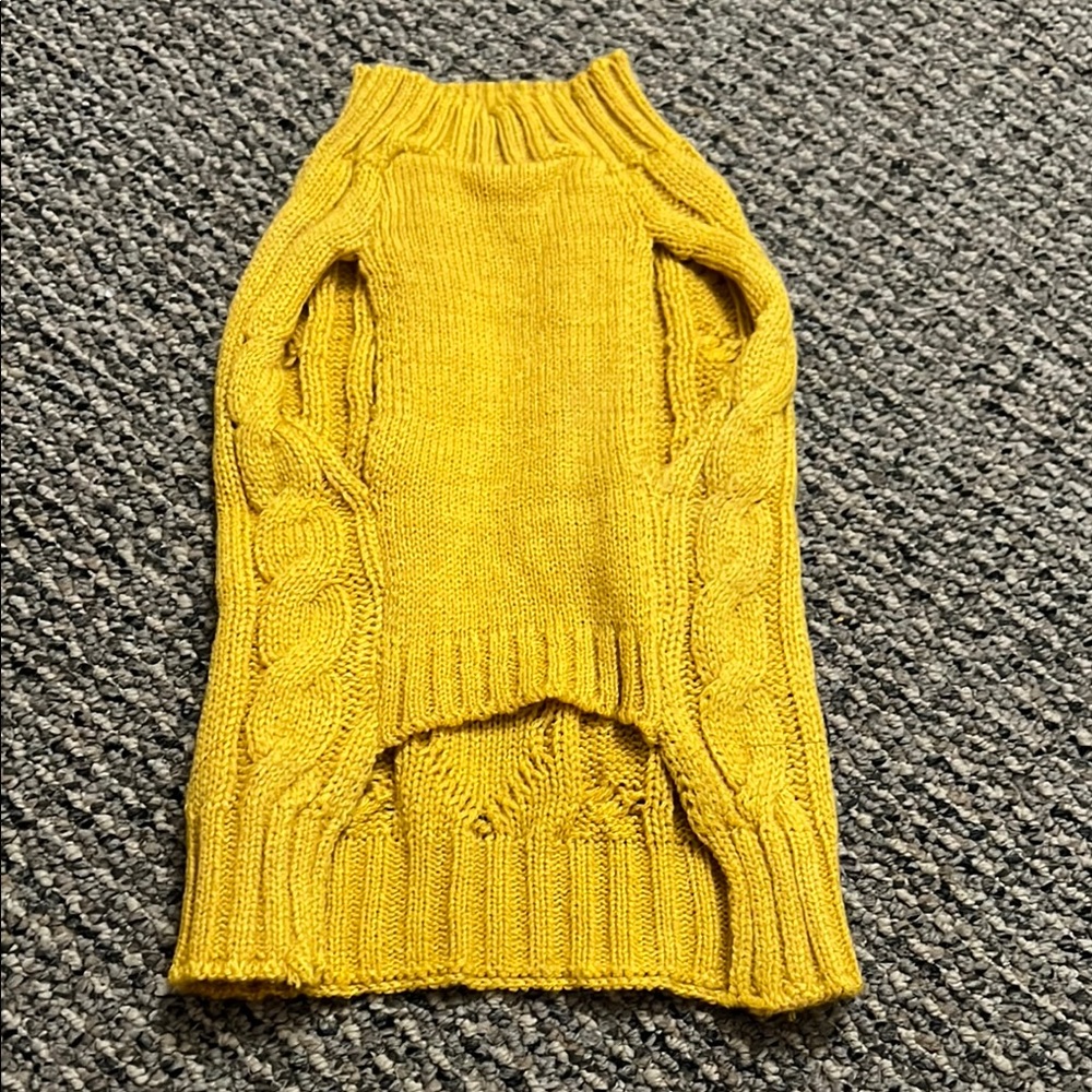 4/$15 Yellow Cable Knit dog Sweater